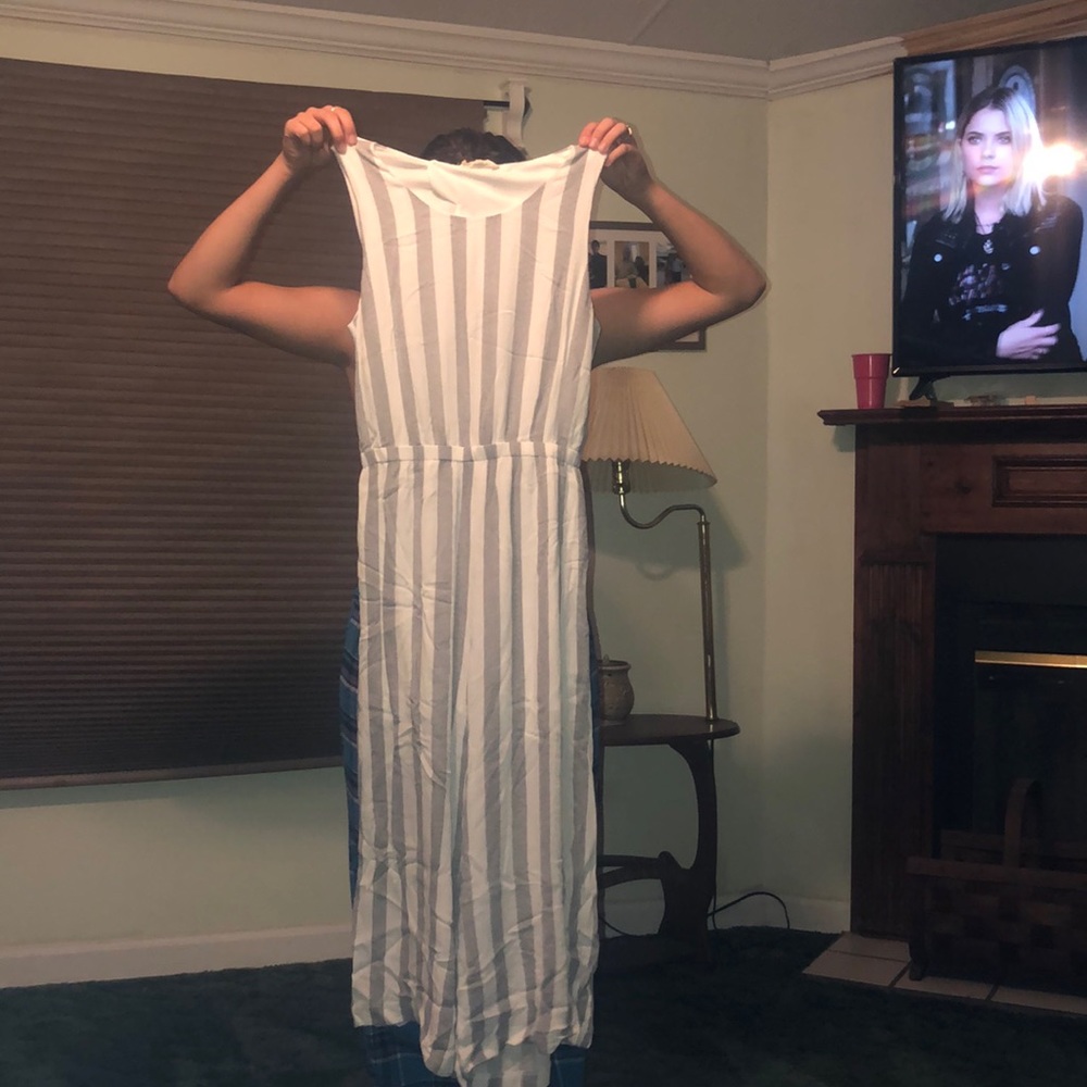 grey and white striped romper - Picture 1 of 3